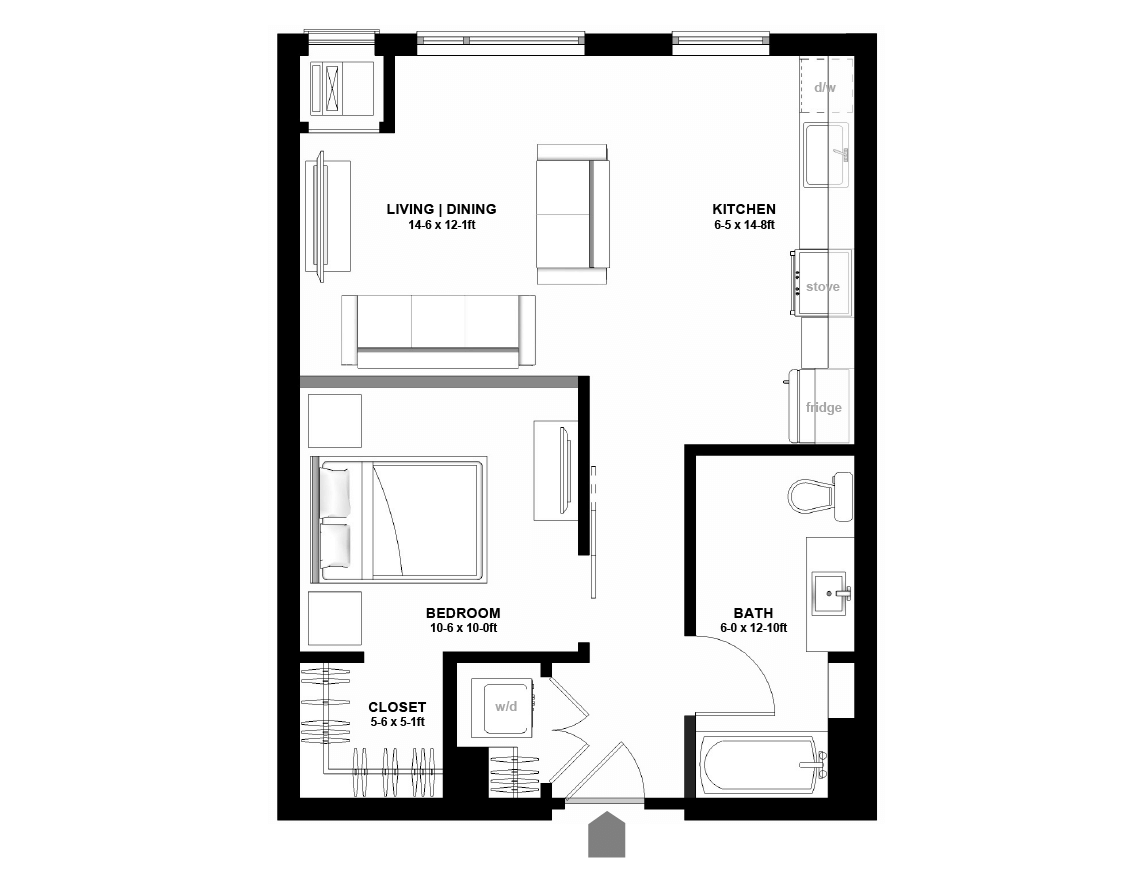 Studio Apartment Floor Plan Variant Apartments Minneapolis